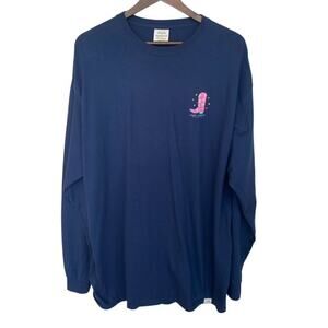 Simply Southern Navy Cowboy Boots Long Sleeve T-Shirt - XL